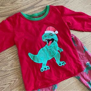 🟢3/$15 Tyrannosaurus rex Christmas pajamas
